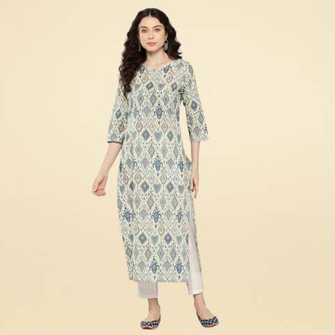 Women's Printed Crepe Straight Printed Kurti